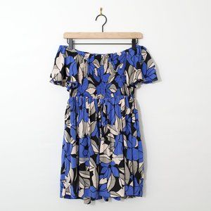 Free People Off the Shoulder Blue Dress